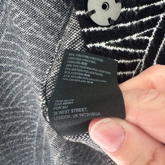 Black and White Patterned Anthropologie Cardigan Jacket - Picture 4 of 4